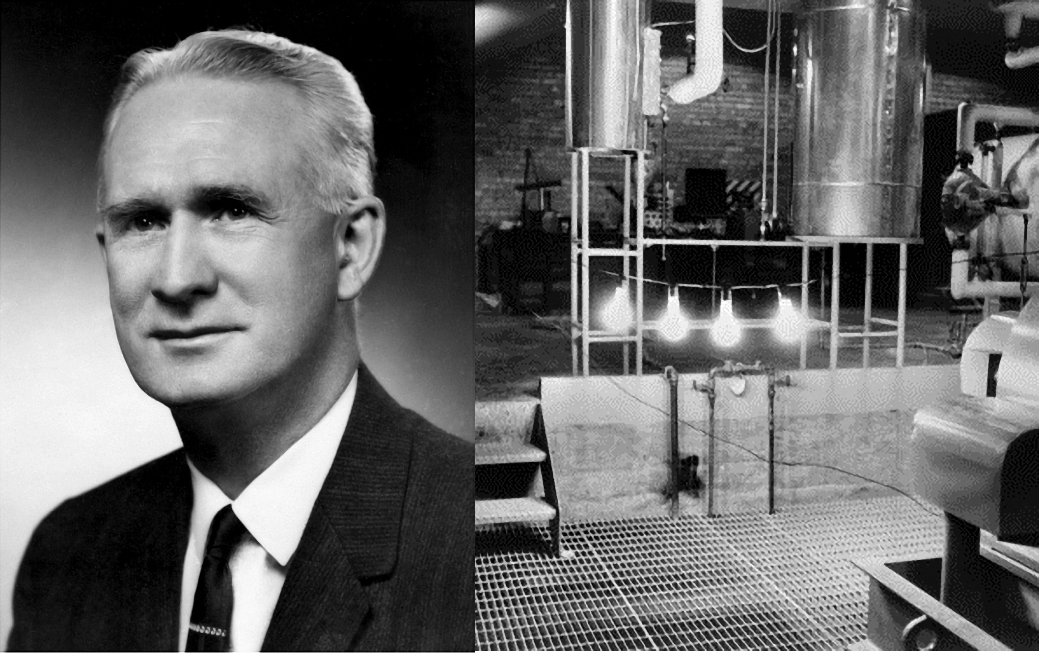 Walter Henry Zinn và 4 bóng đèn thắp sáng bằng điện hạt nhân được tạo ra từ lò phản ứng EBR-1. Ảnh: Wikipedia. Walter Henry Zinn và 4 bóng đèn thắp sáng bằng điện hạt nhân được tạo ra từ lò phản ứng EBR-1. Ảnh: Wikipedia.