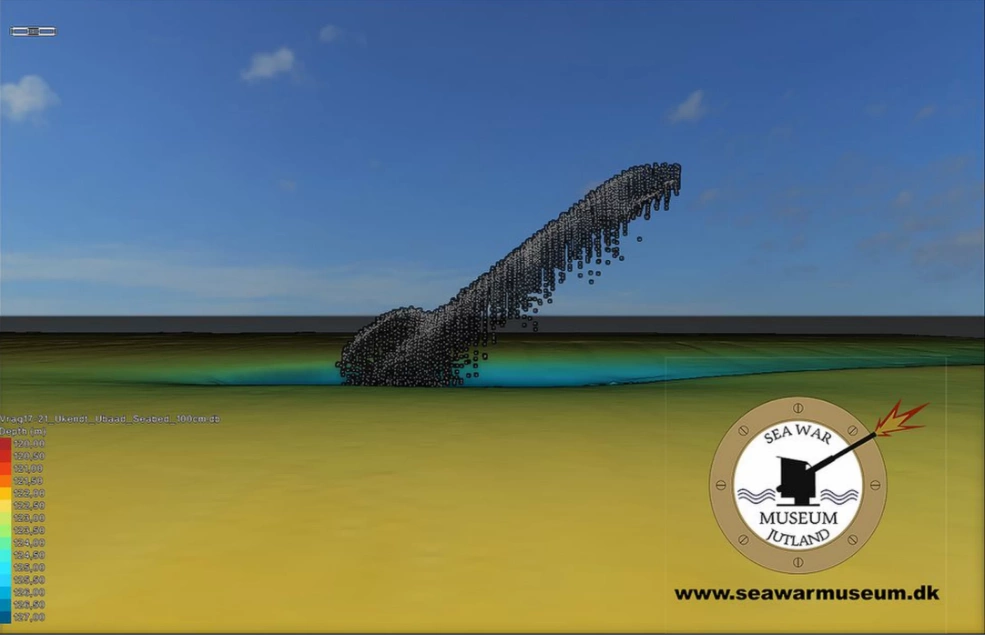 Tàn tích của con tàu. Ảnh: Sea War Museum Jutland Tàn tích của con tàu. Ảnh: Sea War Museum Jutland