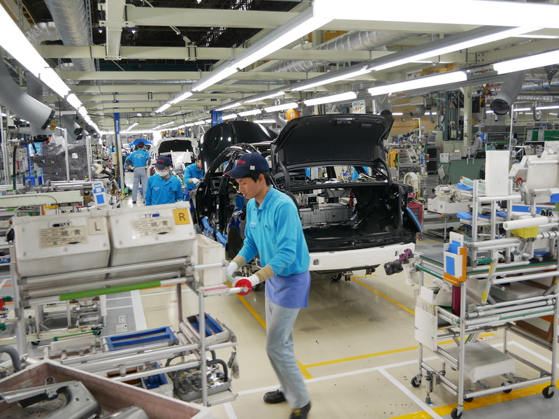 Bên trong dây chuyền lắp ráp của Toyota tại Nhật. Ảnh: Toyota. Bên trong dây chuyền lắp ráp của Toyota tại Nhật. Ảnh: Toyota.
